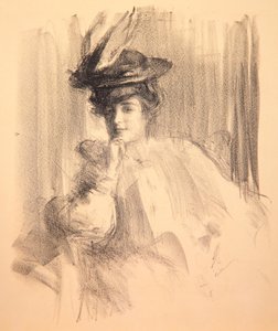 Lili med en fjäderhatt, 1907 av Albert de Belleroche