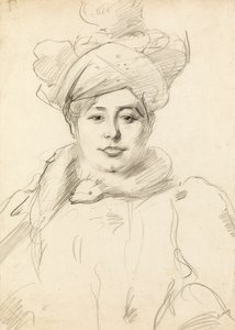 Kvinna med hatt, cirka 1905 av Albert de Belleroche