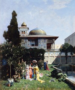 Ett hörn i Harems trädgård; A Garden Corner of the Harem, 1877
