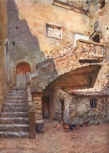 Palazzo Corvaia innergård, Taormina av Alberto Pisa