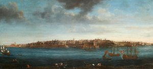 En av en uppsättning av sju vyer över Valletta, Malta och dess omgivningar, ca 1753 (olja på duk)