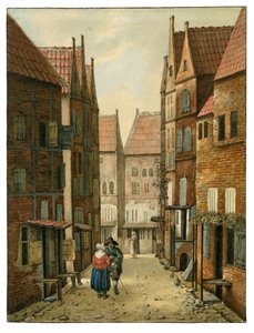 Gatan i Delft Albertus Brondgeest efter Jacobus Vrel, SA Delft, inv.nr.65127