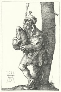 Säckpipare av Albrecht (after) Durer or Duerer