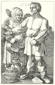 Bönder som säljer sina produkter av Albrecht (after) Durer or Duerer