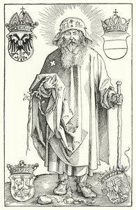 St Coloman (gravyr) av Albrecht (after) Durer or Duerer