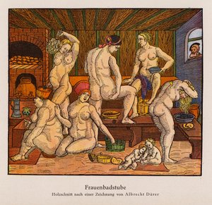 Dambad (färg litho)
