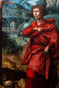 Kristus på korset mellan Jungfru Maria och S:t Johannes av Albrecht (workshop of) Bouts