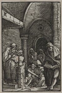 Kristus bland läkarna, ca 1515 (träsnitt) av Albrecht Altdorfer