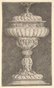 Täckt bägare med en bevingad boll på toppen.n.d. av Albrecht Altdorfer