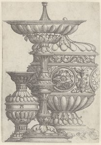 Tre dekorerade bägare Vaser, kannor och bägare (serietitel) av Albrecht Altdorfer