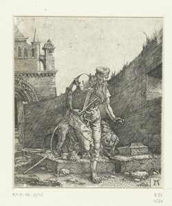 Saint Hieronymus på gården till en kyrka av Albrecht Altdorfer