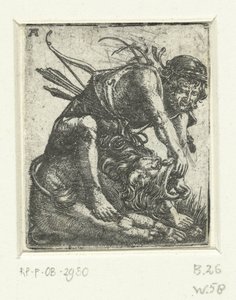 Herkules dödar det Nemeiska lejonet av Albrecht Altdorfer