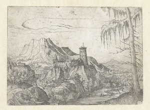Landskap med stort slott av Albrecht Altdorfer