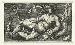 Liggande Neptunus av Albrecht Altdorfer