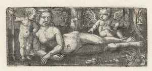 Liggande Venus med två putti av Albrecht Altdorfer