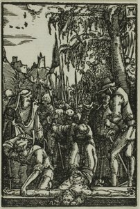 Att spika på korset, från Människans fall och återlösning av Albrecht Altdorfer