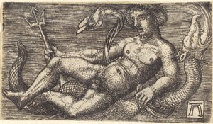 Neptunus på ett havsmonster av Albrecht Altdorfer