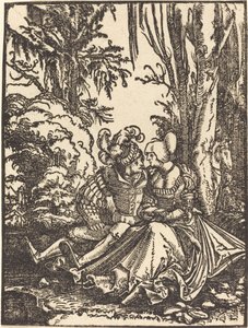Par älskare i ett landskap av Albrecht Altdorfer