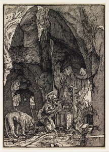 Sankt Hieronymus i en grotta av Albrecht Altdorfer