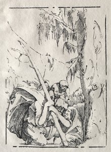 St. Christopher korsar vattnet med Kristus på sina axlar av Albrecht Altdorfer