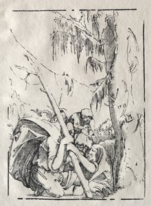 St. Christopher korsar vattnet med Kristus på sina axlar, 1513. av Albrecht Altdorfer