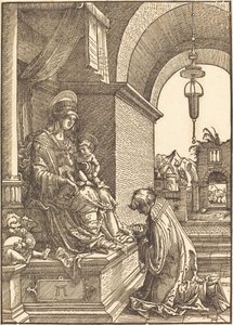 Suppliant knästående inför jungfrun och barnet av Albrecht Altdorfer
