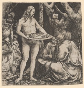 Två eremiters frestelse av Albrecht Altdorfer