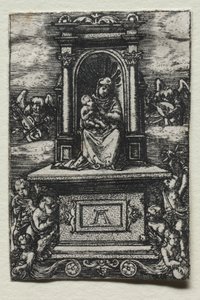 Den vackra jungfrun av Ratisbon på ett altare av Albrecht Altdorfer