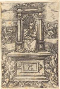 Den vackra jungfrun av Regensburg på ett altare av Albrecht Altdorfer