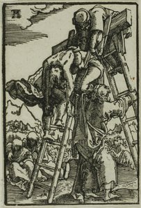 Nedstigningen från korset, från Människans fall och återlösning av Albrecht Altdorfer