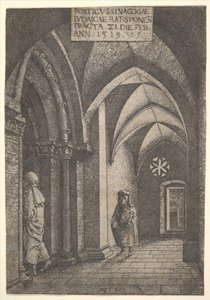 Entréhallen till Regensburg synagoga, 1519. av Albrecht Altdorfer