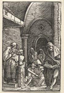 Människans fall och återlösning: Kristus disputerar med läkarna, ca. 1515. av Albrecht Altdorfer