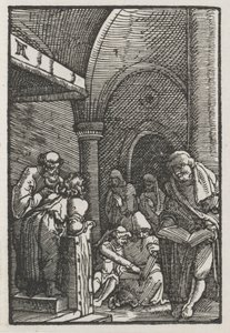 Människans fall och återlösning: Kristus disputerar med läkarna, ca. 1515. av Albrecht Altdorfer