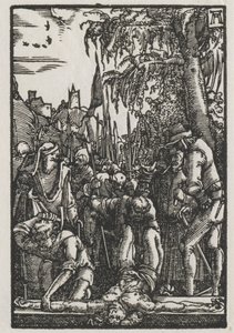 Människans fall och återlösning: Kristus spikad på korset av Albrecht Altdorfer