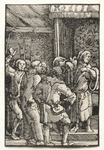 Människans fall och återlösning: Kristus före Kaifas, ca. 1515. av Albrecht Altdorfer