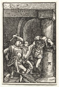 Människans fall och återlösning: Kristi flagellation av Albrecht Altdorfer