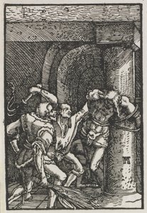 Människans fall och återlösning: Kristi flagellation av Albrecht Altdorfer