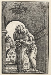 The Fall and Redemption of Man: The Embrace of Joachim and Anne at the Golden Gate av Albrecht Altdorfer