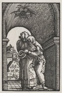 The Fall and Redemption of Man: The Embrace of Joachim and Anne at the Golden Gate av Albrecht Altdorfer