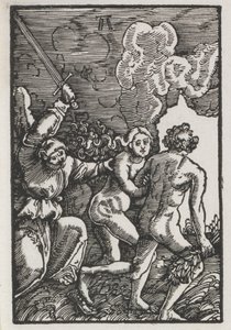 Människans fall och återlösning: Utvisningen från Eden av Albrecht Altdorfer