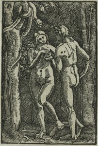 Människans fall, från Människans fall och återlösning av Albrecht Altdorfer