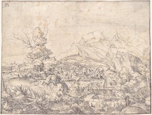 Det stora landskapet med vattenkvarnen av Albrecht Altdorfer