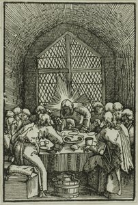 Den sista måltiden, från Människans fall och återlösning av Albrecht Altdorfer