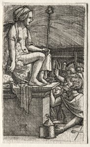 Den romerska kurtisanen eller The Revenge of the Sorcerer Virgil, 1520-1526. av Albrecht Altdorfer