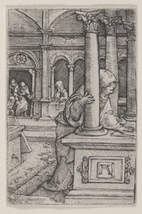 Jungfrun söker Jesus i templet av Albrecht Altdorfer