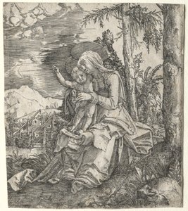 Jungfrun i ett landskap, ca. 1515. av Albrecht Altdorfer