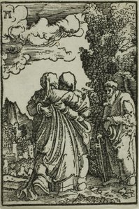 Besöket, från Människans fall och återlösning av Albrecht Altdorfer