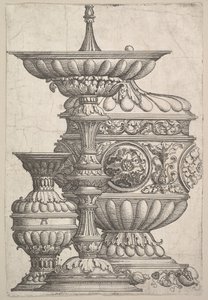 Tre eleganta kärl på en vit bakgrund, ca. 1525. av Albrecht Altdorfer