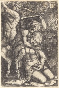 Två satyrer som slåss om en nymf av Albrecht Altdorfer