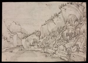 Sarmingstein vid Donau av Albrecht Altdorfer